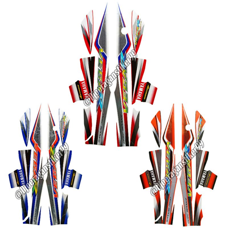 Jual stiker striping lis polet vega r 2004 standar full set, striping ...