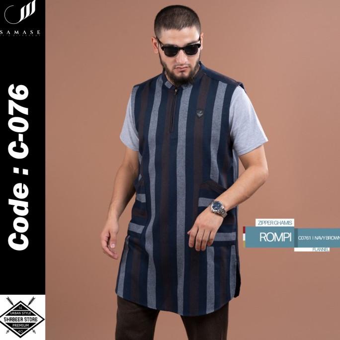 Jual SAMASE Vest Zipper Ghamis Rompi Sholat Gamis Pria Baju Samase ...