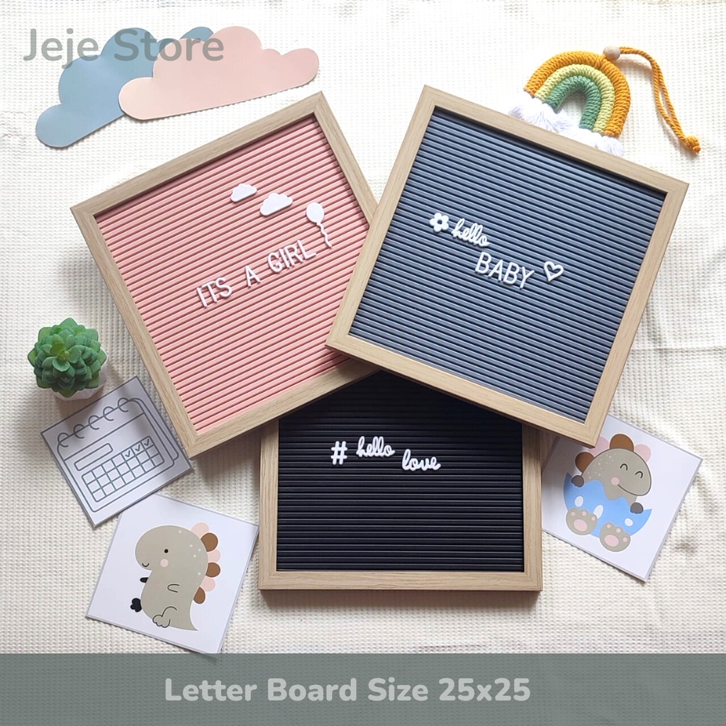Jual Letter Board Baby / Papan Nama Bayi Free Alpabhet Size 25x25