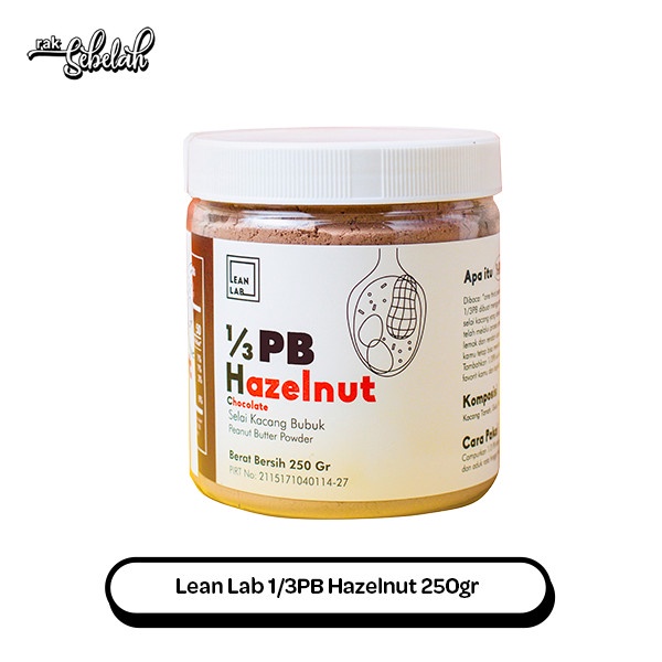 Jual Lean Lab 1/3PB Peanut Butter Powder Hazelnut 250gr Selai Cokelat ...
