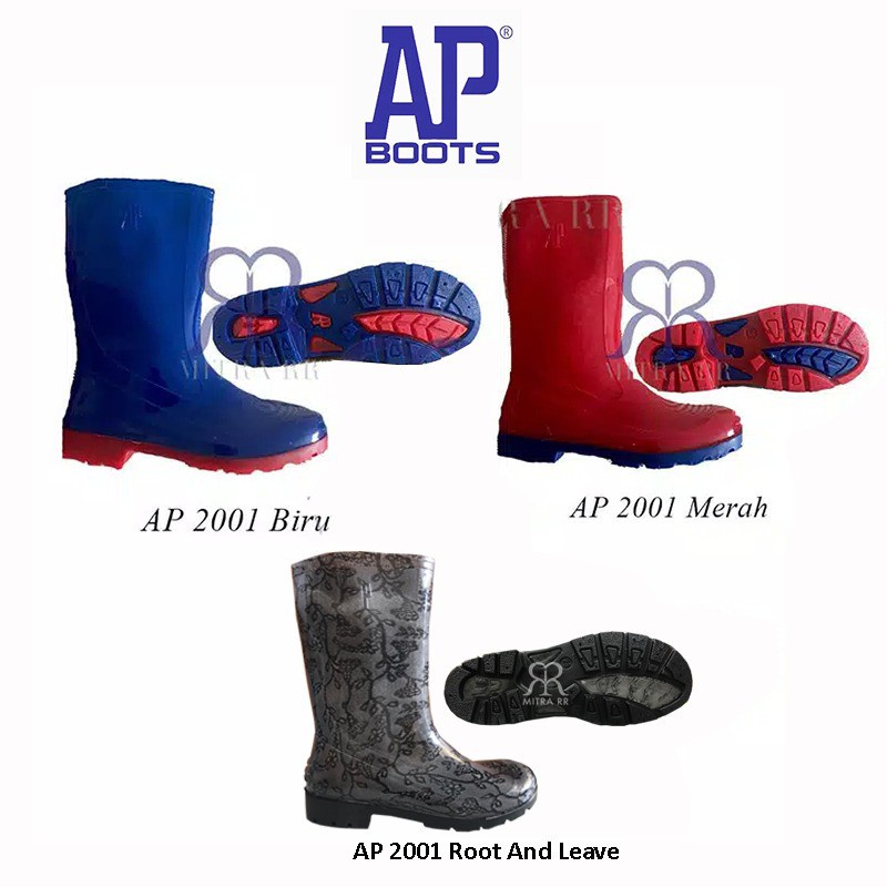 Jual AP Boots 2001 / 2013 Biru Merah Sepatu Boot Anak Sekolah Tanggung ...