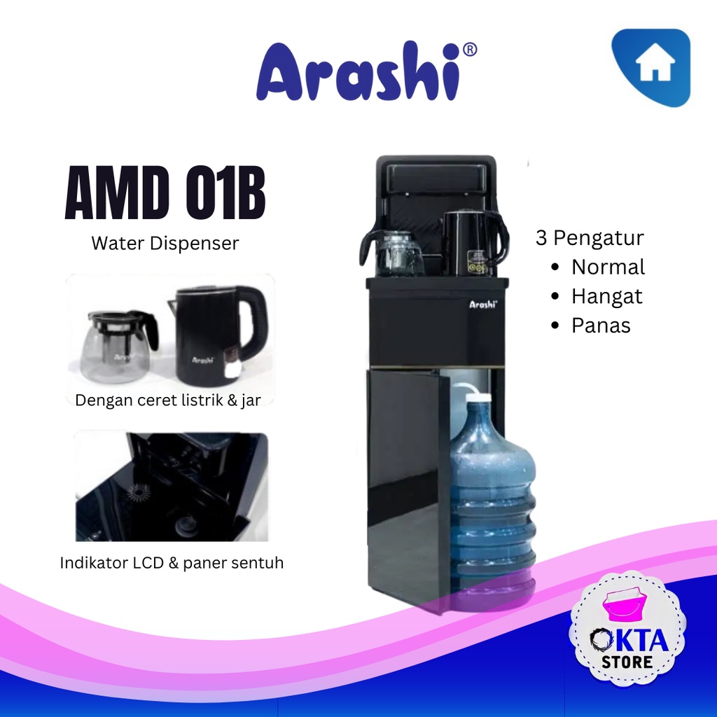 Jual Arashi Dispenser Air Multifungsi Amd B Hot Warm Galon Bawah Shopee Indonesia