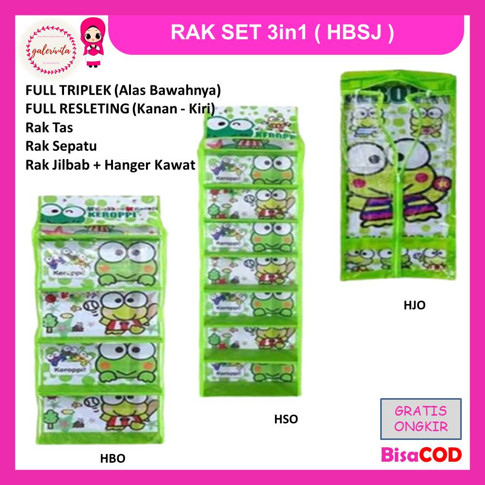 Jual Rak Set HBO 4 IN 1 ( RAK TAS+RAK SPATU+RAK HIJAB+KOSMETIK ...