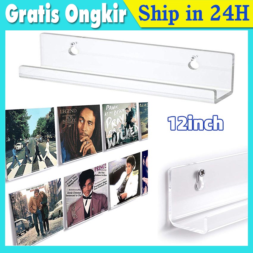 Jual Clear Acrylic Invisible Floating Bookshelf Storage Rack Wall Ledge