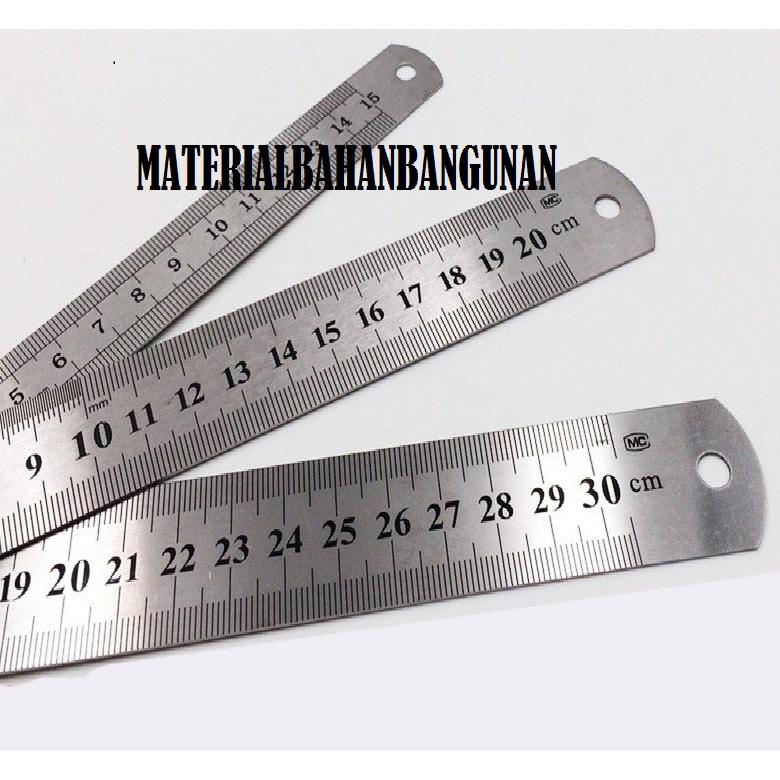 Jual Penggaris Stainless Cm Alat Ukur Tukang Inch Mistar Ruler Besi Anti Karat Shopee