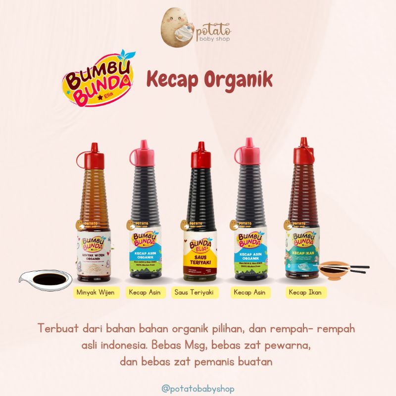 Jual Bumbu Bunda Elia Kecap Organic Non Msg Kecap Asin Manis Ikan