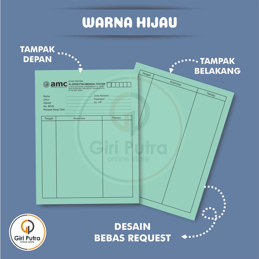 Jual Kartu Rekam Medis / Medical Record Card / Kartu Stok Barang ...