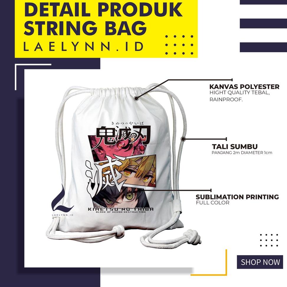 Jual SALE Laelynn String Bag Tas Serut Kanvas Tas Selempang Tas Ransel ...