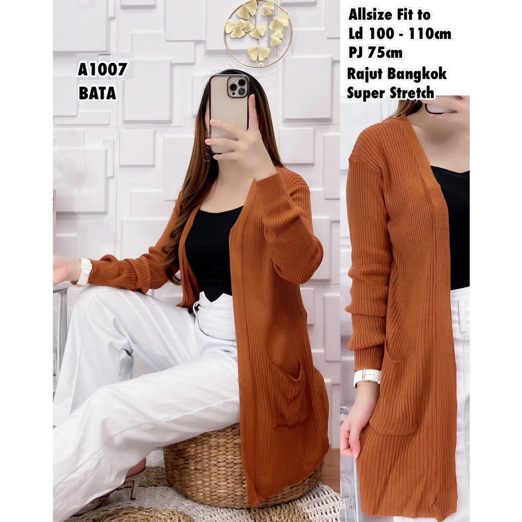 Jual A1007/II CARDIGAN WANITA RAJUT POLOS ( WAJIB CEK STOCK ) | Shopee ...