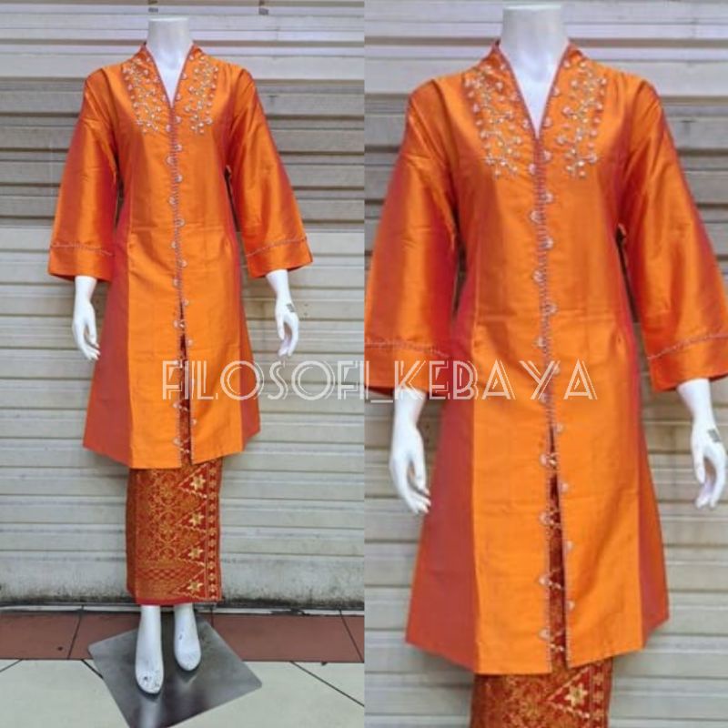 Jual FK-SET KEBAYA KURUNG TAFFETA MOTIF BUNGA TERATAI // KEBAYA KURUNG ...