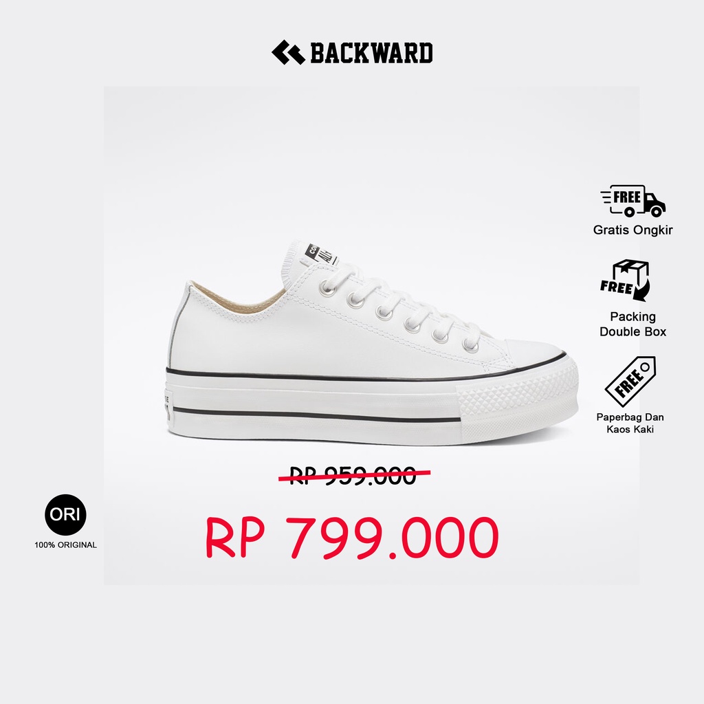 Jual Sepatu Converse Chuck Taylor All Star Platform Lift Low White