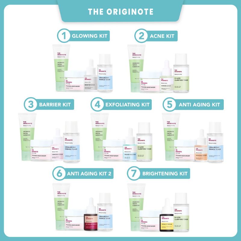 Jual the originote bundle 4in1 hemat lengkap-originote facial wash ...