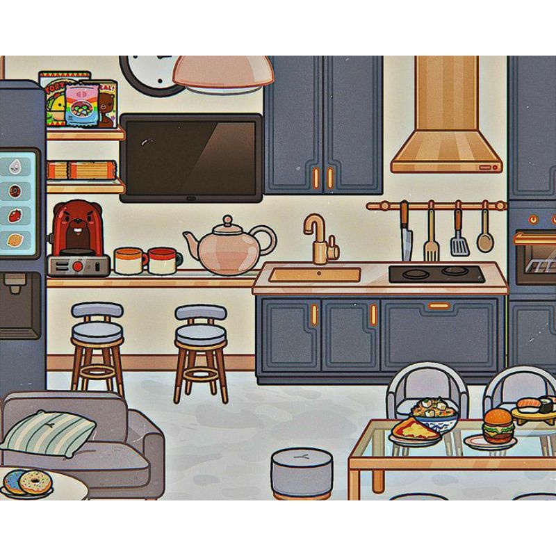 Jual BACKGROUND DEKORASI DAPUR TOCA BOCA KITCHEN ROOM BP BPAN TOCA BOCA