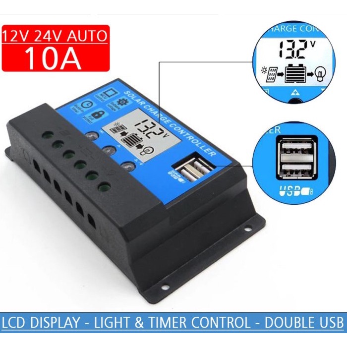 Jual Solar Charge Controller PWM Panel Surya Solar 10A | Shopee Indonesia