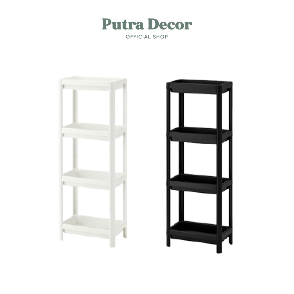 Jual IKEA VESKEN RAK HITAM UNIT RAK SERBAGUNA RAK BUKU RAK KAMAR MANDI