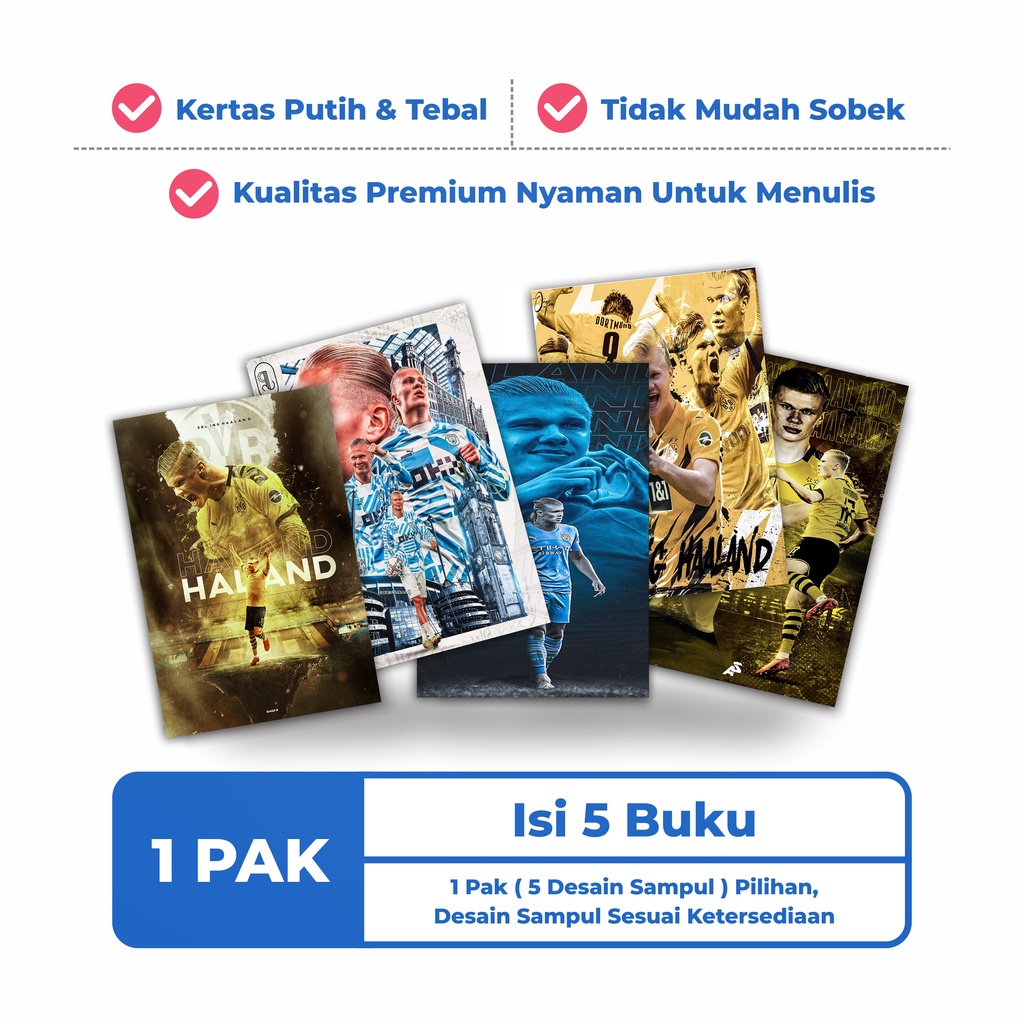 Jual Buku Tulis Haland Sepak Bola Lembar Buku Tulis Pack Isi