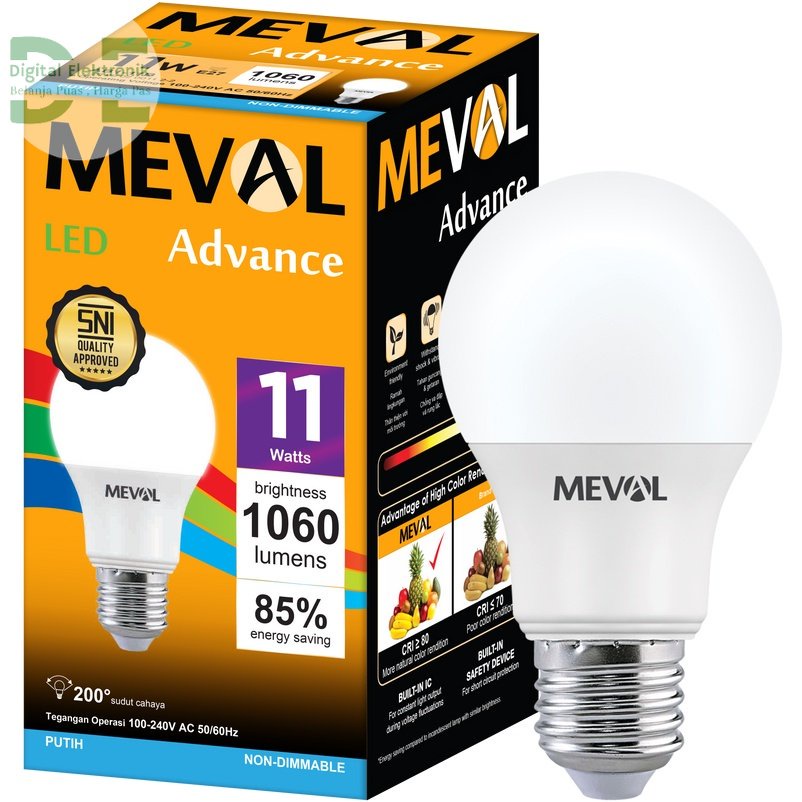 Jual Lampu LED Bulb 11W Advance Warna Putih - MEVAL | Shopee Indonesia