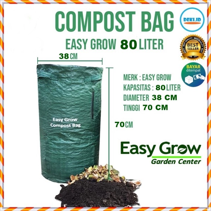Jual Poo Compost Bag 80 L Easy Grow Tas Kompos Tempat Membuat Komposter ...