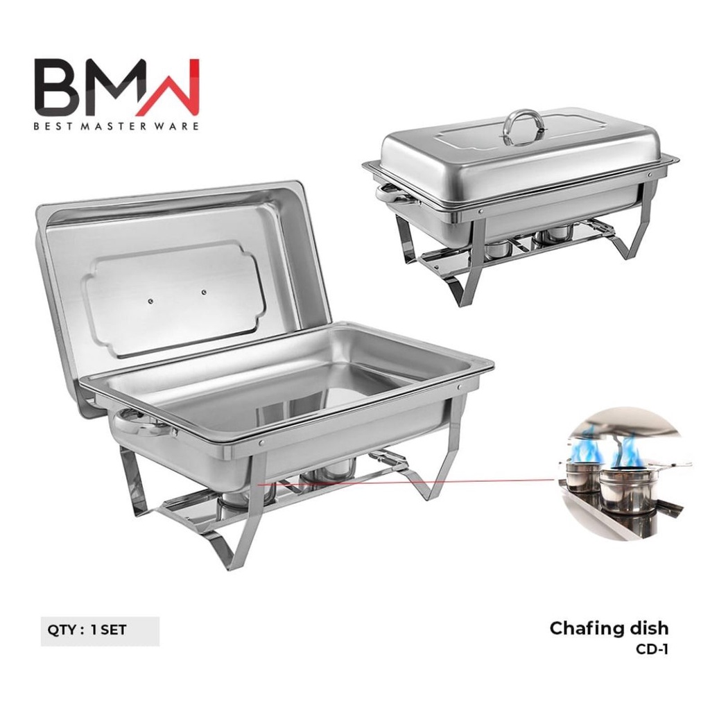 Jual Prasmanan Set Stainless Jumbo 1 Tray / Chafing Dish Squre Besar ...