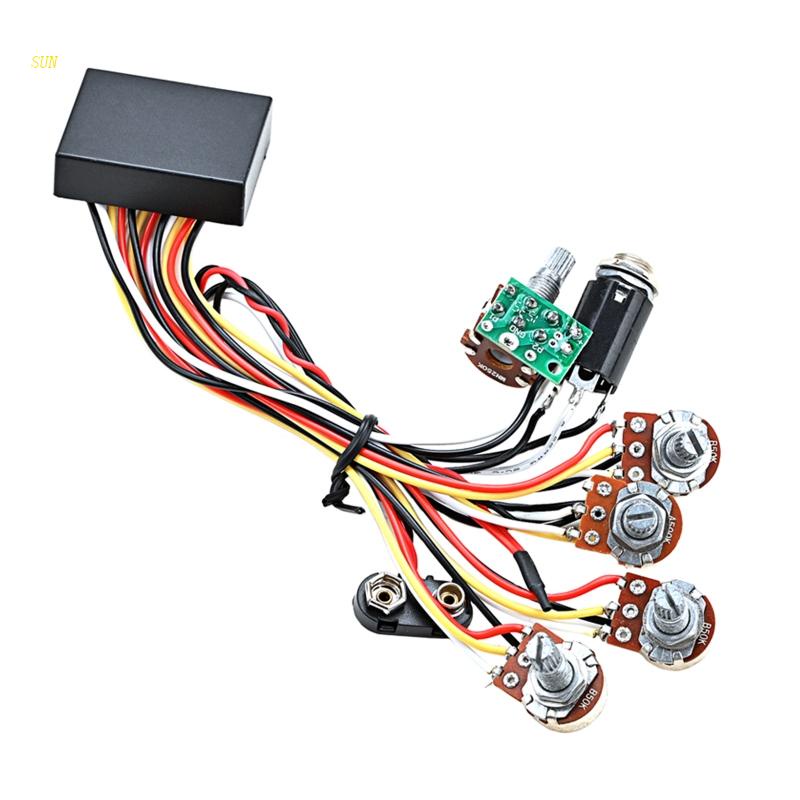 Jual Sun Prewired Bass Preamp Circuit Pickup Aktif Pasif EQ Equalizer