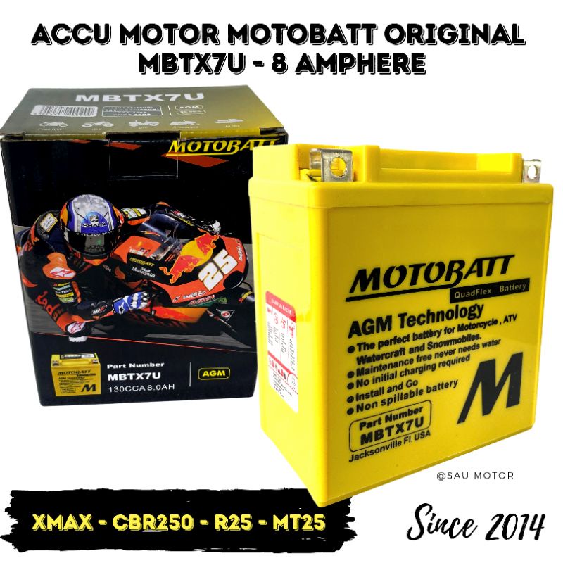 Jual Saumotor Accu Motobatt Mbtx7U - 8 Amper Aki Klx Xmax R25 Mt25