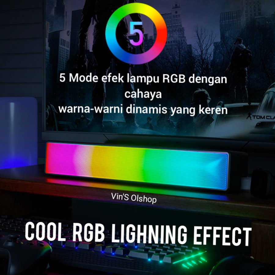 Jual Speaker Bluetooth Soundbar RGB ROBOT RB580 Powerful Bass 10W ...