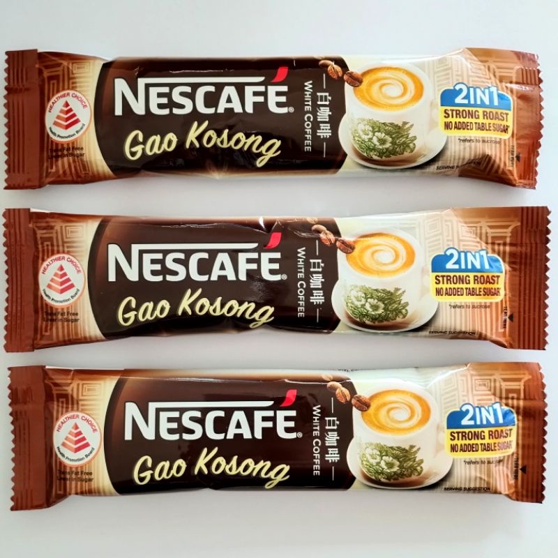 Jual Nescafe White Coffee Gao Kosong Strong Roast Kopi Singapore Sachet