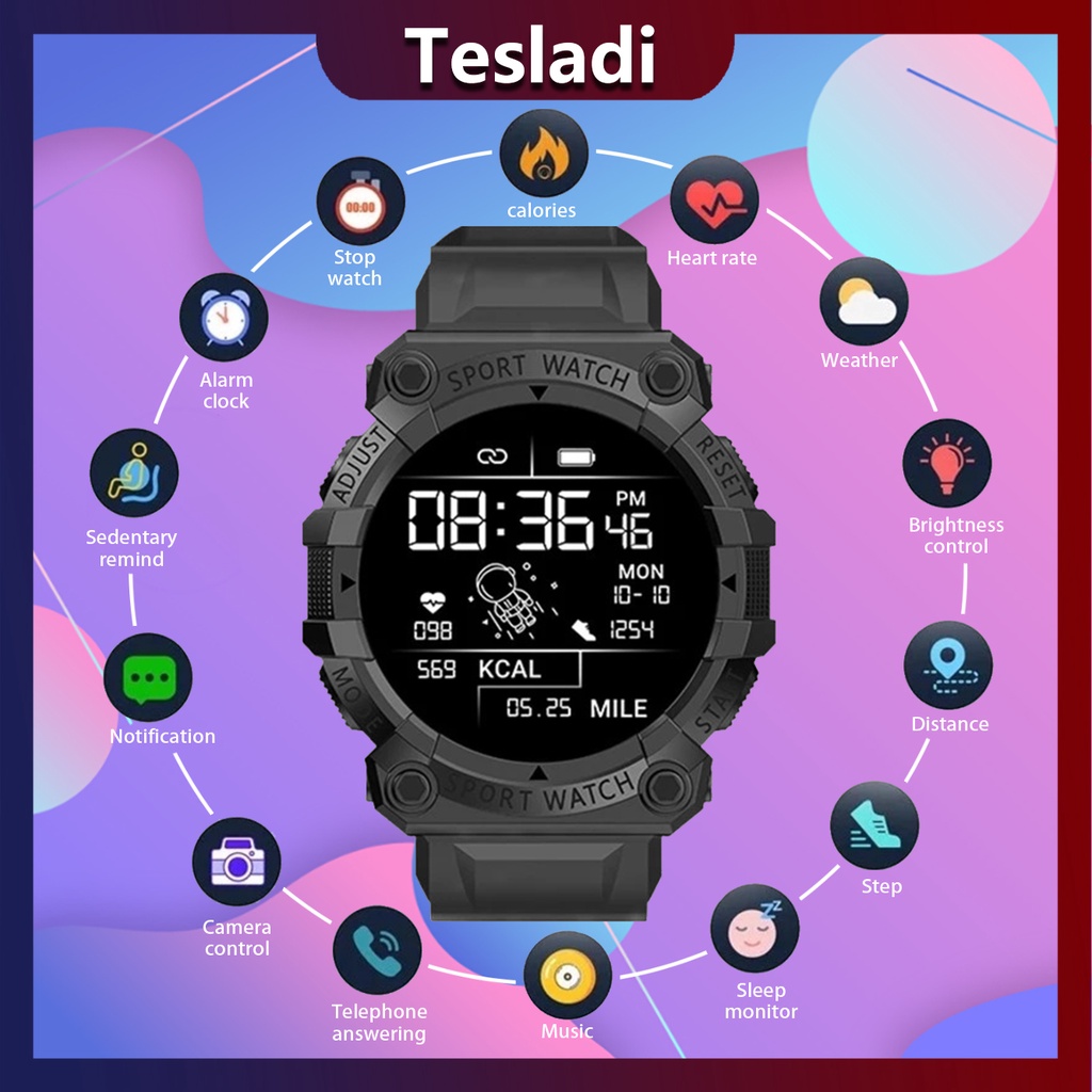 Tesladi SmartWatch FD68 Jam Tangan Pria Wanita Digital Astronaut Watchface Bluetooth Heart Rate Sport Watch