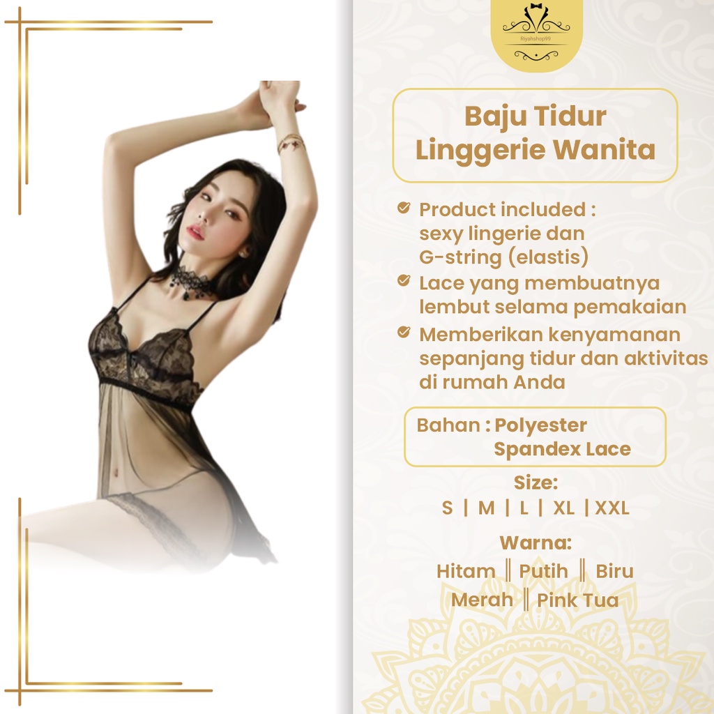 Jual Baju Tidur Wanita Dewasa Lingerie Sexy Hot Transparant Import Linggerie Perempuan Kekinian 4471