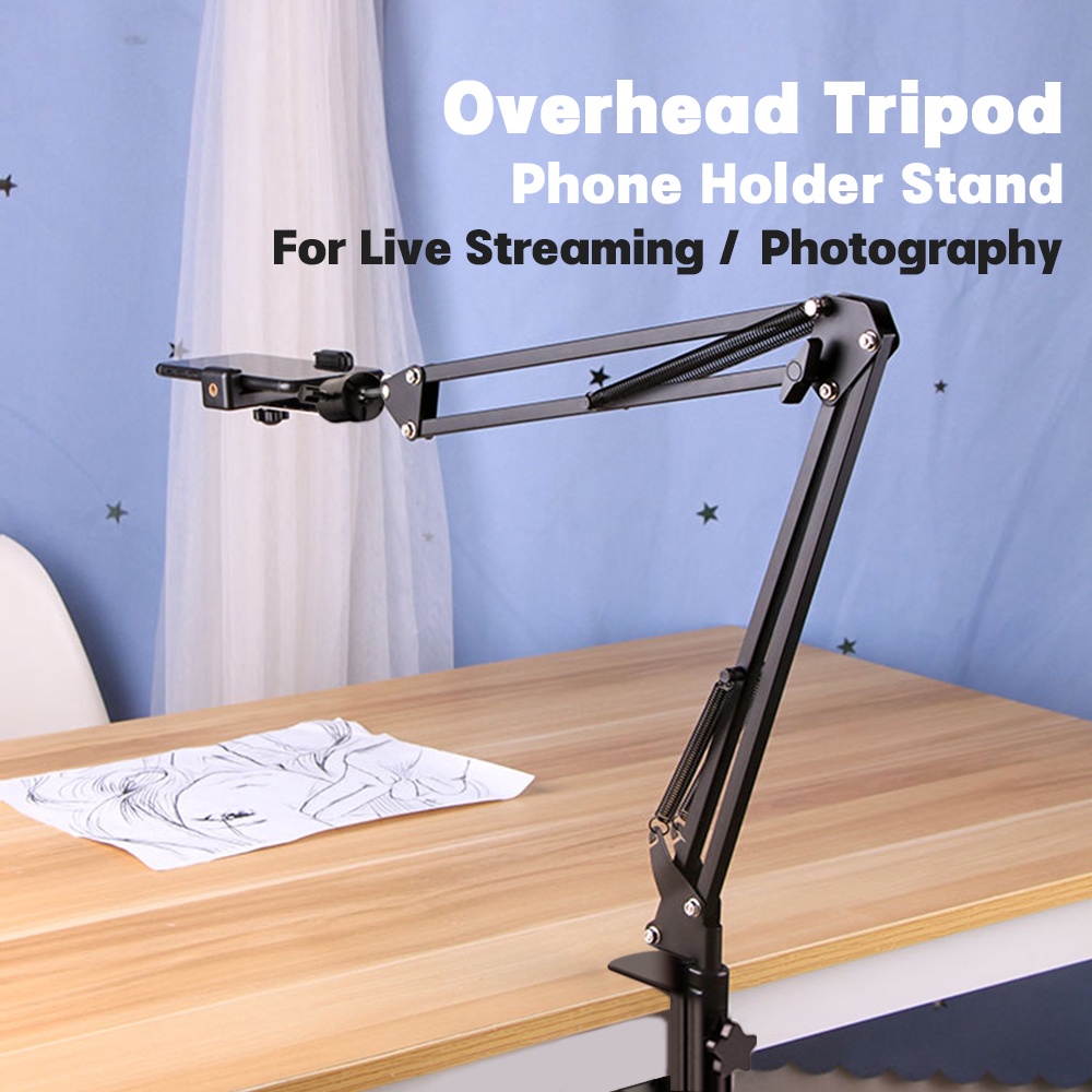 Jual Overhead Tripod hp Ring Light Tripod Lazypod Phone Bracket Phone