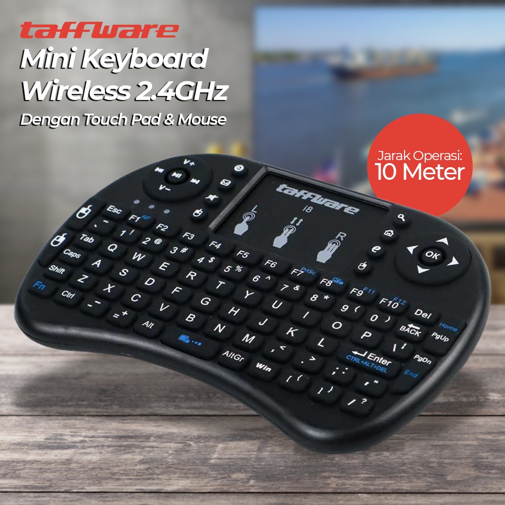 Jual Mini Keyboard Wireless 2.4GHz dengan Touch Pad & Fungsi Mouse