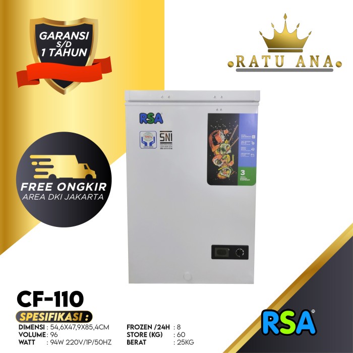 Jual CHEST FREEZER RSA CF 100 ORIGINAL Shopee Indonesia