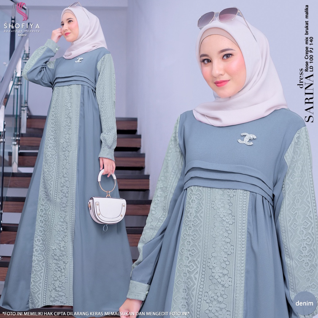 Jual Baju Muslim Wanita [NEW] GAMIS DRESS FASHION MUSLIM // SARINA BY