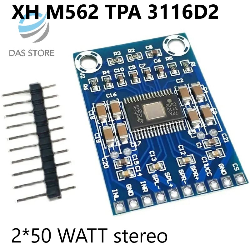 Amplificateur Audio Numérique XH-M562 TPA3116D2 2x50W - Alim 12V-24V - Classe D - Neuf
