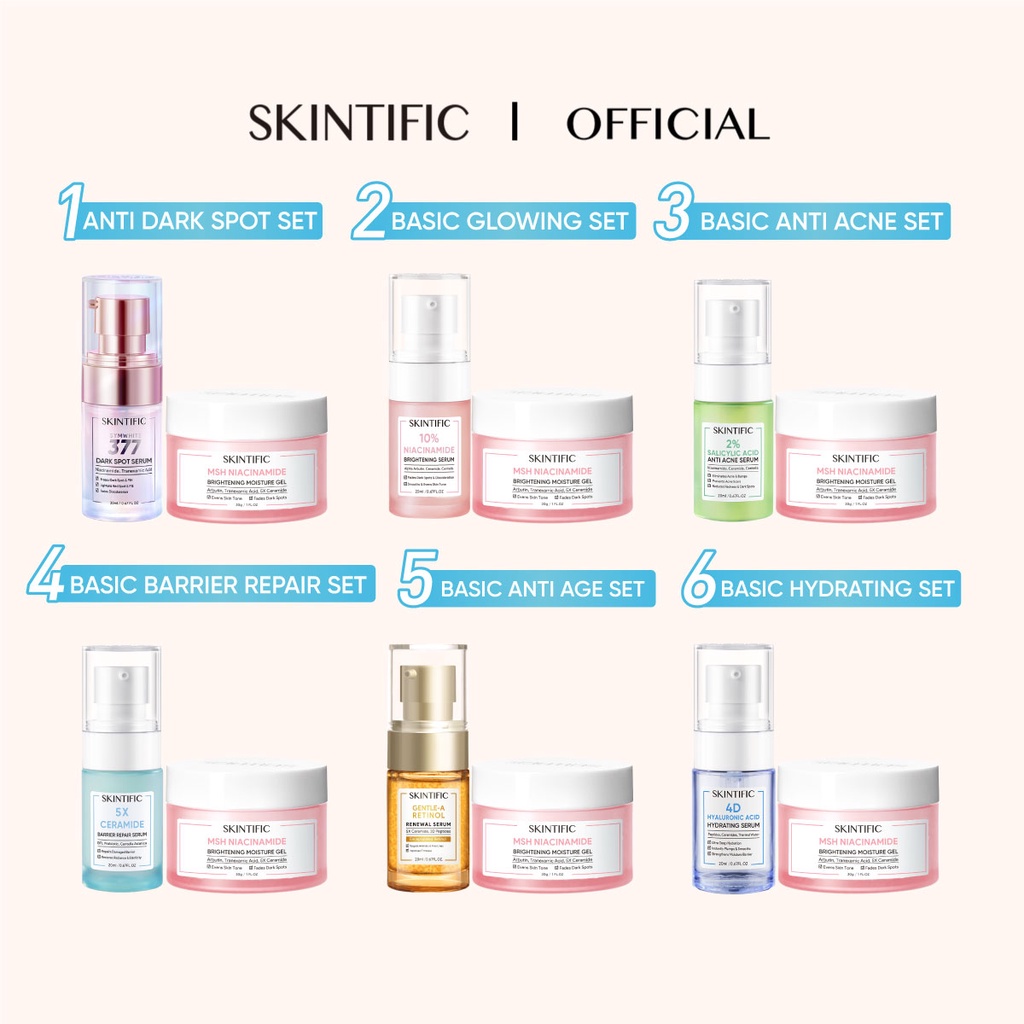 Jual Skintific Pcs Brightening Set Serum Msh Niacinamide Moisturizer