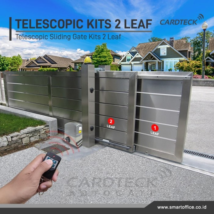 Jual Telescopic Sliding Gate Kits 2 Leaf Automatic Sliding Gate Opener