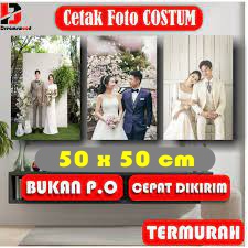 Jual Cetak foto Bingkai 50 x 50cm cetak foto weding cetak foto