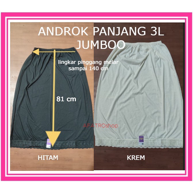 Jual androk hitam jumbo 3L | androk panjang krem jumbo BB sampai 95 Kg ...