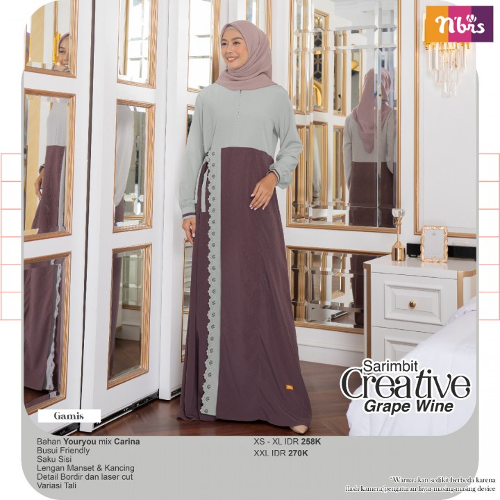 Jual GAMIS Wanita Nibras NB B Creative Brown Kekinian Bahan Katun Jumbo ...