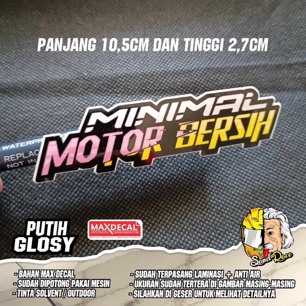 Jual sticker racing minimal motor bersih / stiker kata kata motor ...