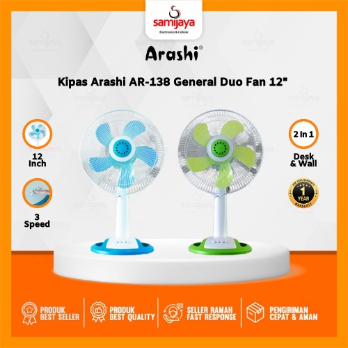 Jual Kipas Angin Arashi Ar Ar General Duo Fan Kipas Angin Meja Dan Dinding Arashi