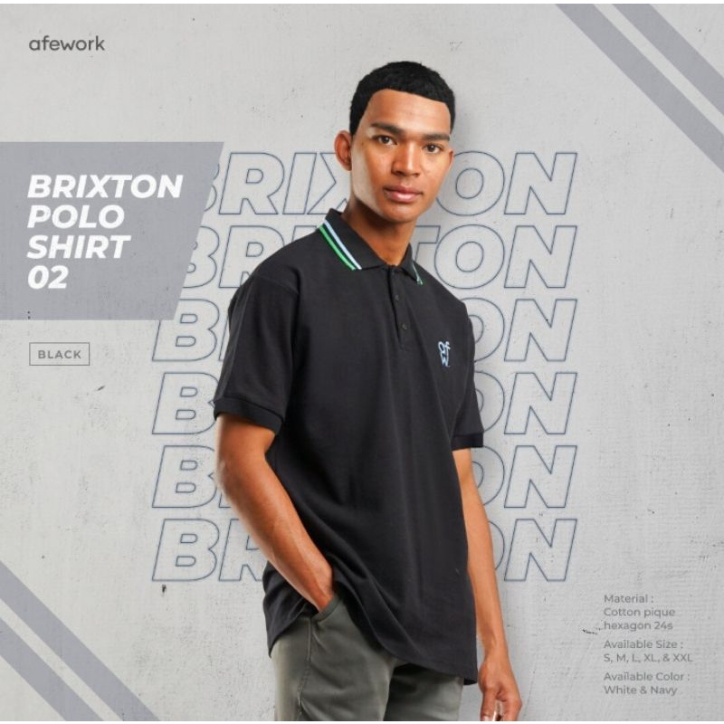 Jual Kaos Polos Pria Brixton Polo Shirt 02 by Afework | Shopee Indonesia
