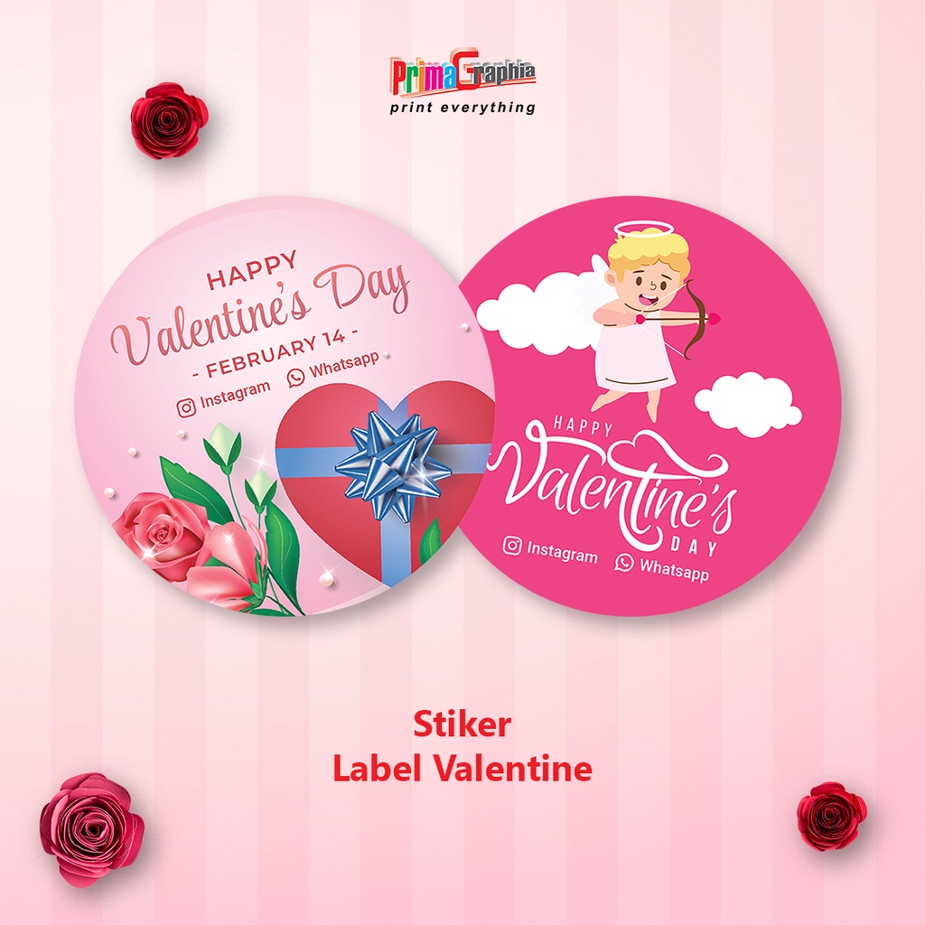 Jual Cetak Stiker Valentine Bulat Custom Desain Template | Shopee Indonesia