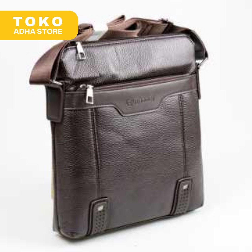 Jual Tas Selempang Fashion Pria Messenger Bag Kulit Sintetis Slempang