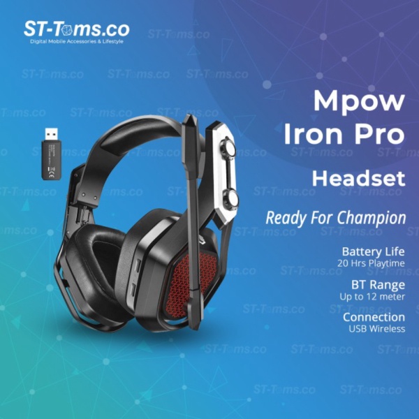 Jual Dijual Mpow Iron Pro Wireless Gaming Headset Noice Cancelling PS4 PC MAC XBOX Berkualitas Shopee Indonesia