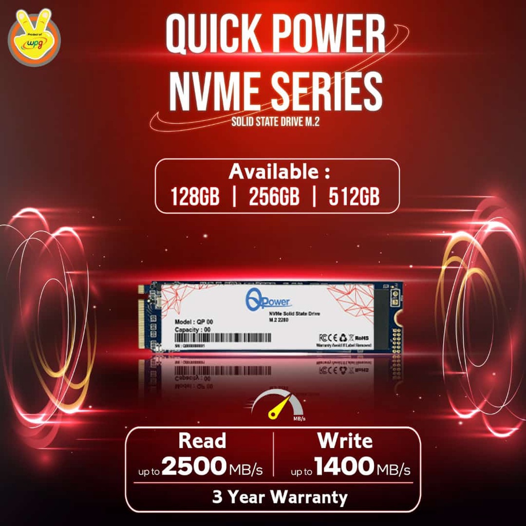 Jual SSD M.2 NVME QPOWER ( 128GB / 256GB / 512GB ) Garansi 3 Tahun