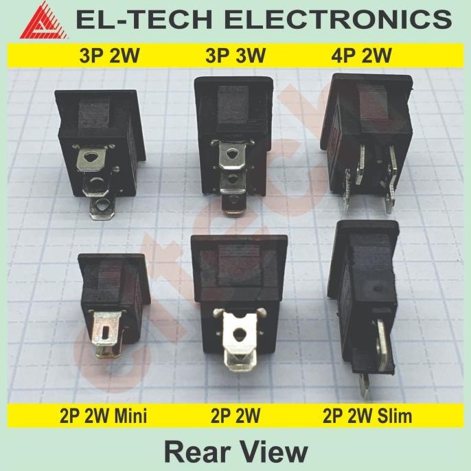 Jual (4 pcs) KCD 2P 2Pin 2 P Pin 2 Way Arah Rocker Switch Saklar Slim ...