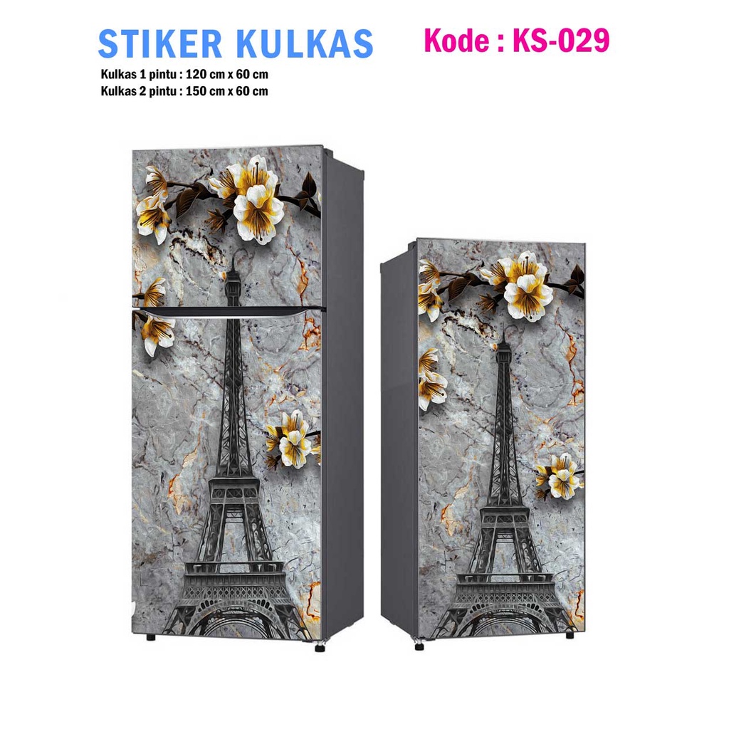 Jual Stiker Kulkas 1 Pintu dan Sticker Kulkas 2 pintu Menara Eiffel ...