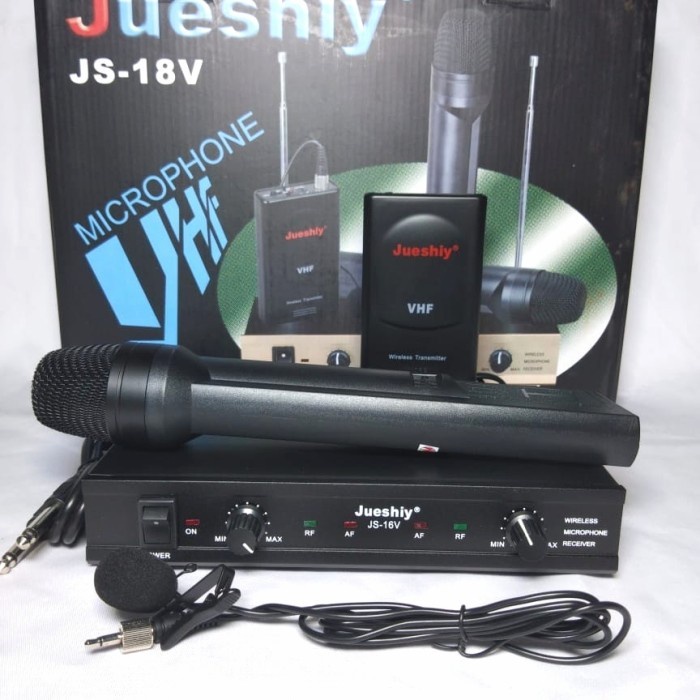 Jual (:(:(:(] MIC WIRELESS JUESHIY JS 16 VHF 2 MIC HANDLE DIP KOMPONEN ...