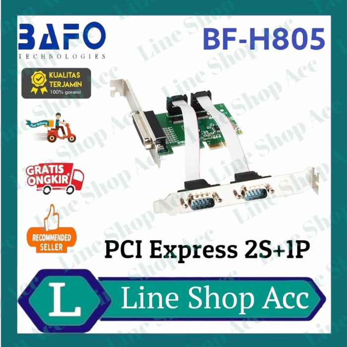 Jual PCI Express I/O Card 2S+1P BAFO BF H805 PCIE 2 Serial 1 Pararel ...